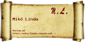 Mikó Linda névjegykártya